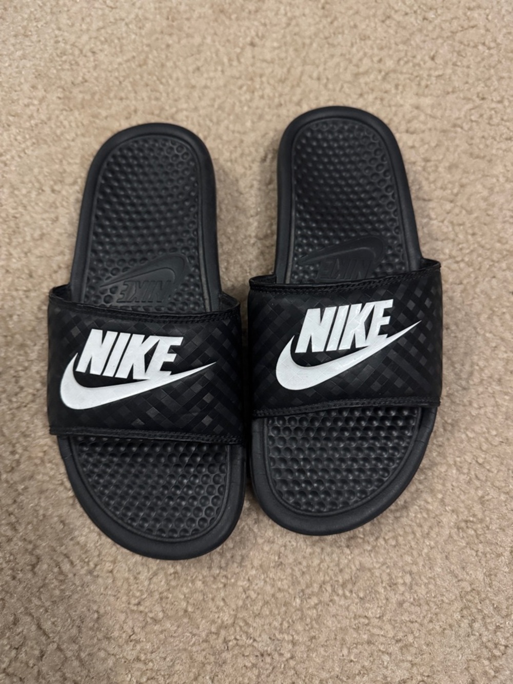 Nike Black and White Slide Sandals